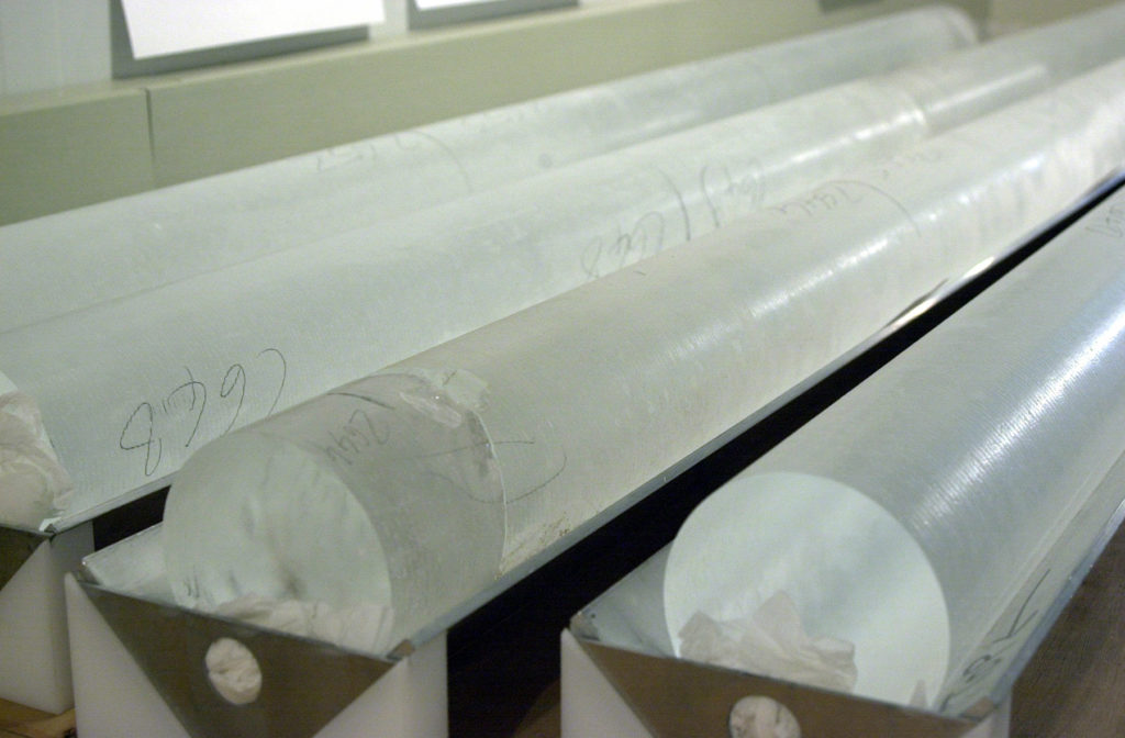 Cambio del clima - Fig.6 – Porzioni numerate di un carotaggio glaciale - Fonte: Alfred Wegener Institute for Polar and Marine Research, Germany